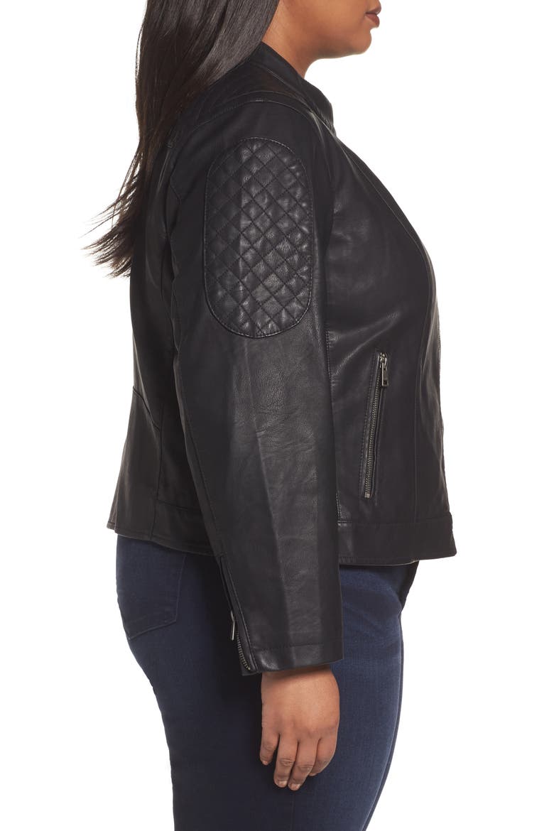 LEVIS® Faux Leather Moto Jacket, Alternate, color, BLACK