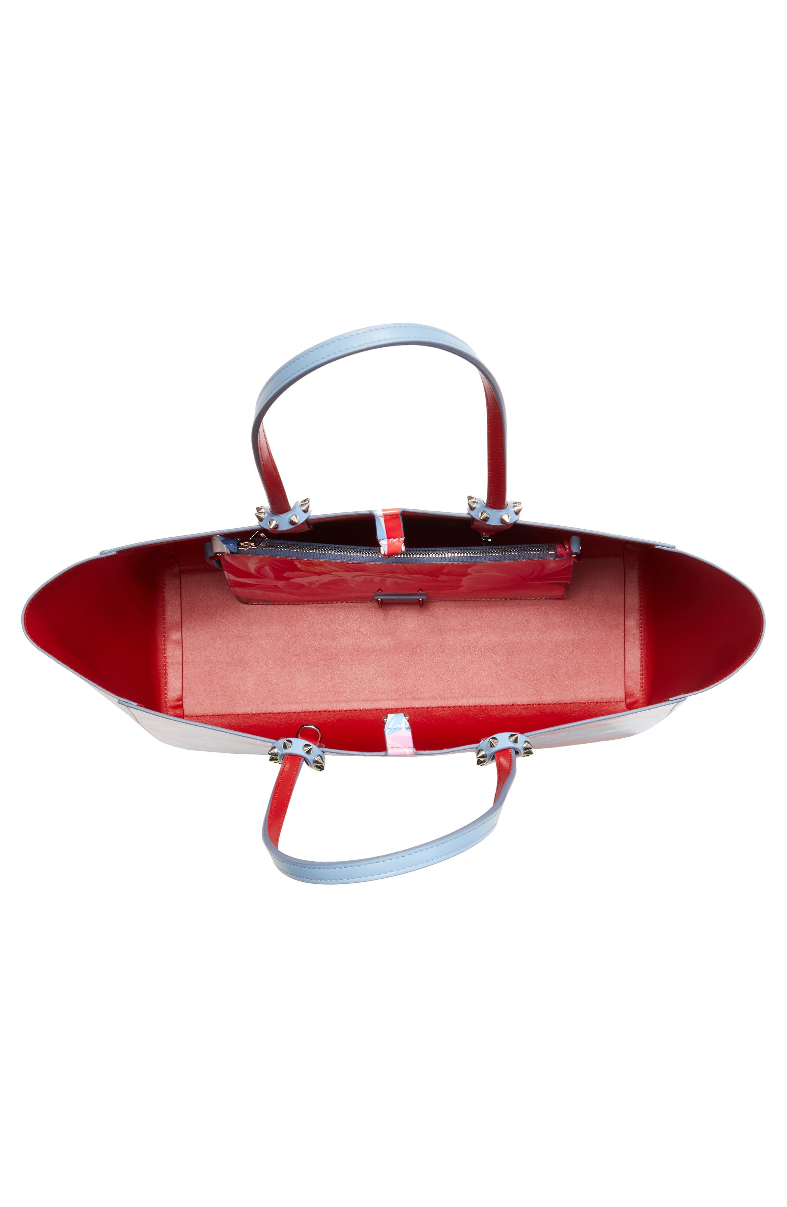 Christian Louboutin Small Cabata Soft Floral Patent Leather Tote, Alternate, color, M251 Multi/Silver