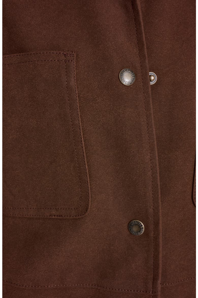 Fringe Faux Suede Chore Jacket, Alternate, color, MAPLE