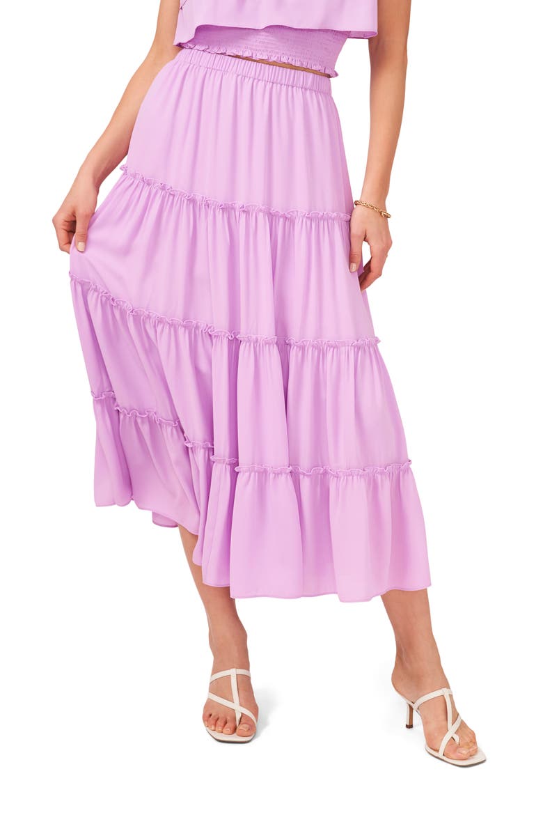 Tiered Maxi Skirt, Main, color, VIOLET PURPLE
