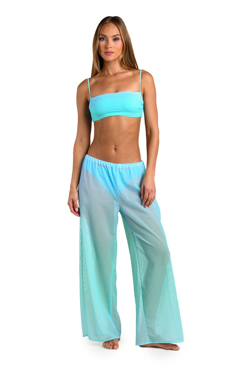 Sunshine 79 Ombré Illusions Sheer Wide Leg Mesh Cover-Up Pants, Alternate, color, Seafoam