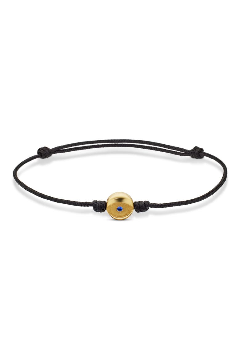 Men's Evil Eye Cord Bracelet with 18K Gold & Sapphire, Main, color, BLACK / GOLD / SAPPHIRE