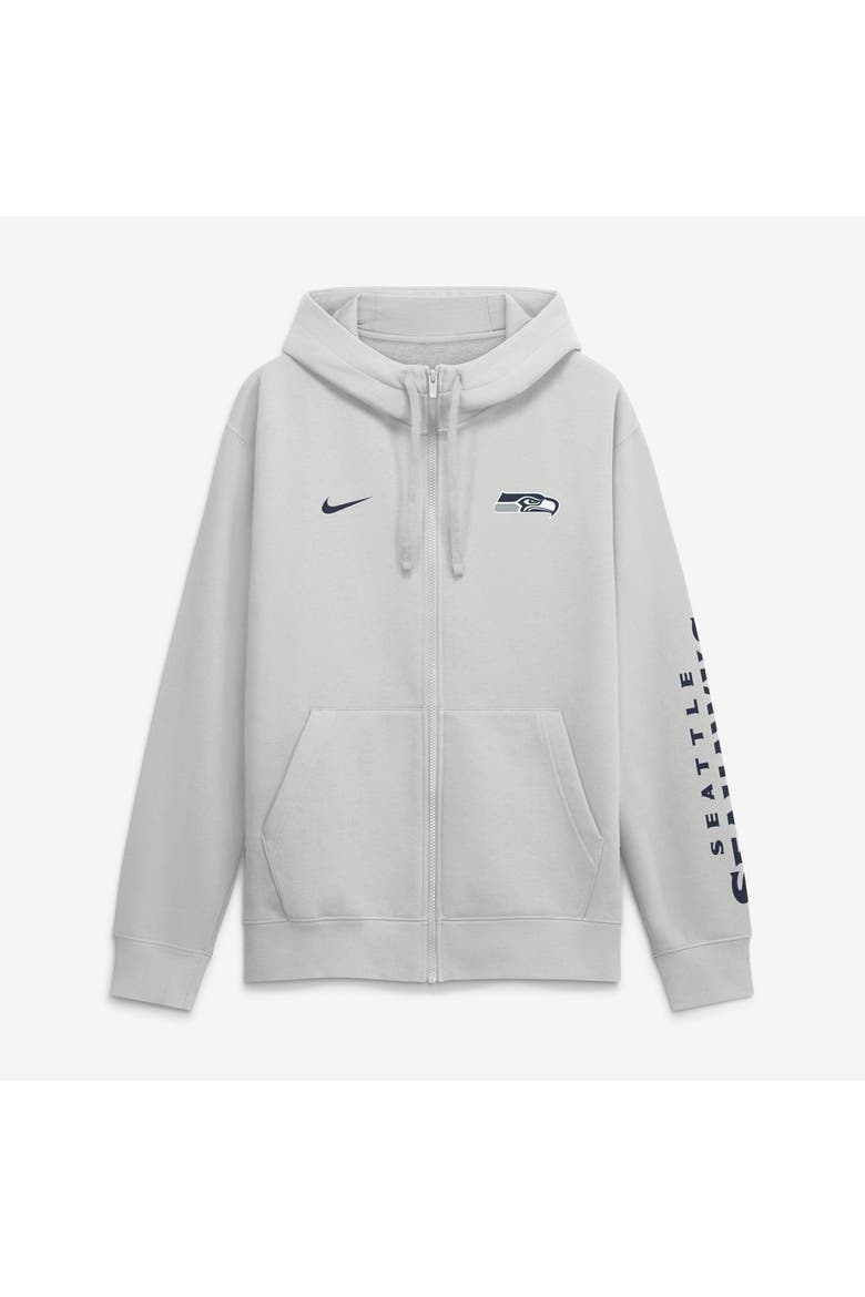 Men's Nike Gray Seattle Seahawks Primetime Club Full-Zip Hoodie, Main, color, Gray