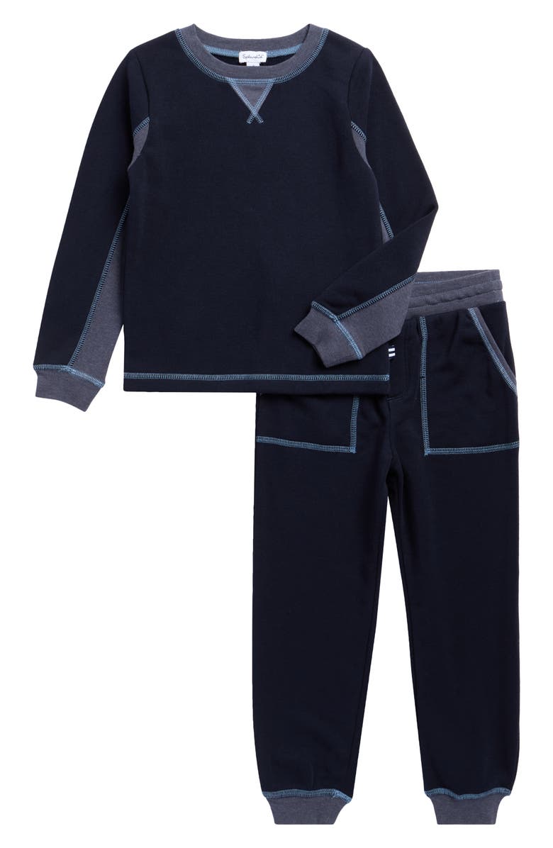 Splendid Kids' Too Cool Sweatshirt & Joggers Set, Main, color, Navy