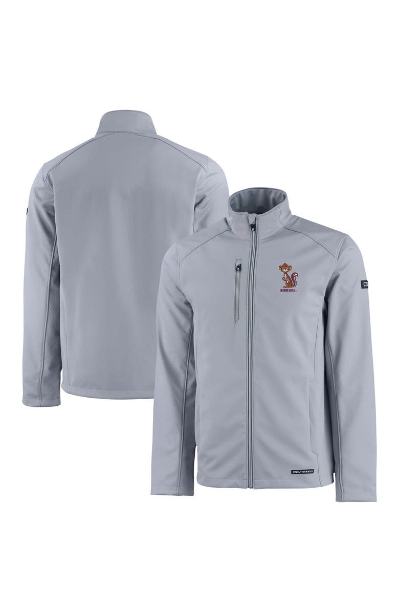 Cutter & Buck Men's Cutter & Buck  Gray Minnesota Golden Gophers Vault Evoke Eco Softshell Recycled Full-Zip Jacket, Main, color, 