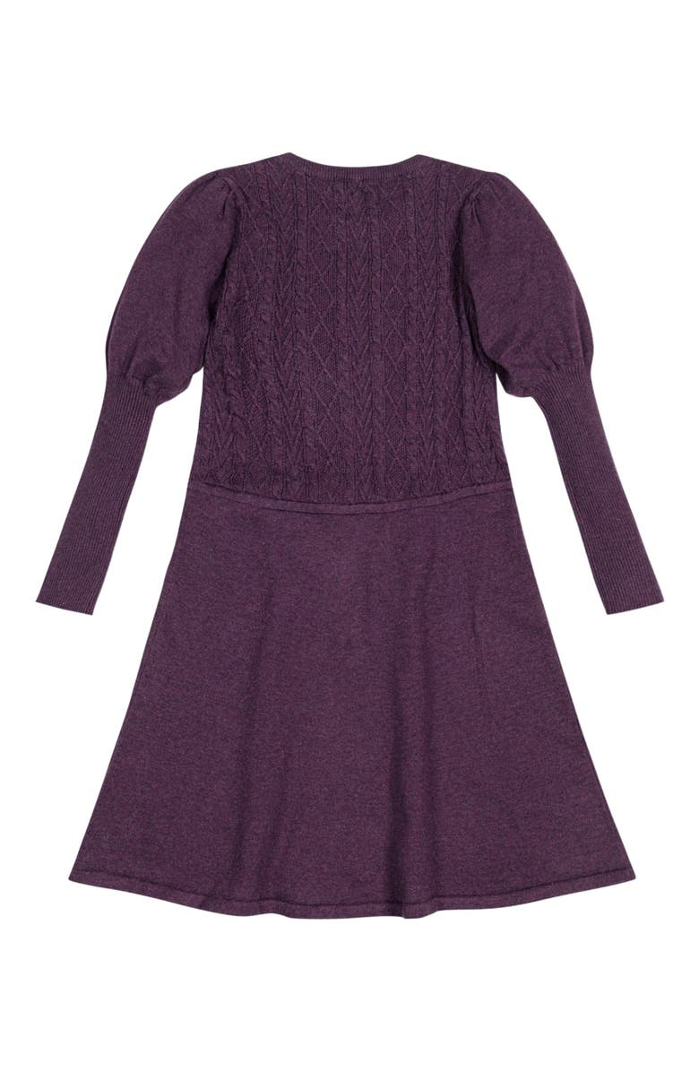 Hope & Henry Girls' Organic Cable Bodice Sweater Dress, Kids, Alternate, color, 