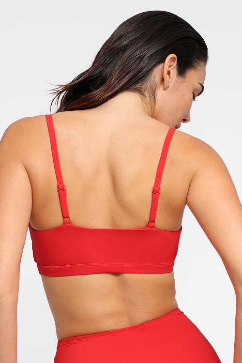 Popilush Shapewear Bust-enhancing Draped Bikini Top In Watermelon