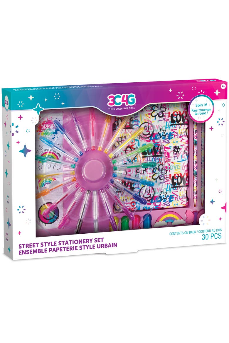 Street Style Stationery Set 30 Piece Set, 160 Page Lined Journal, Main, color, Multicolored