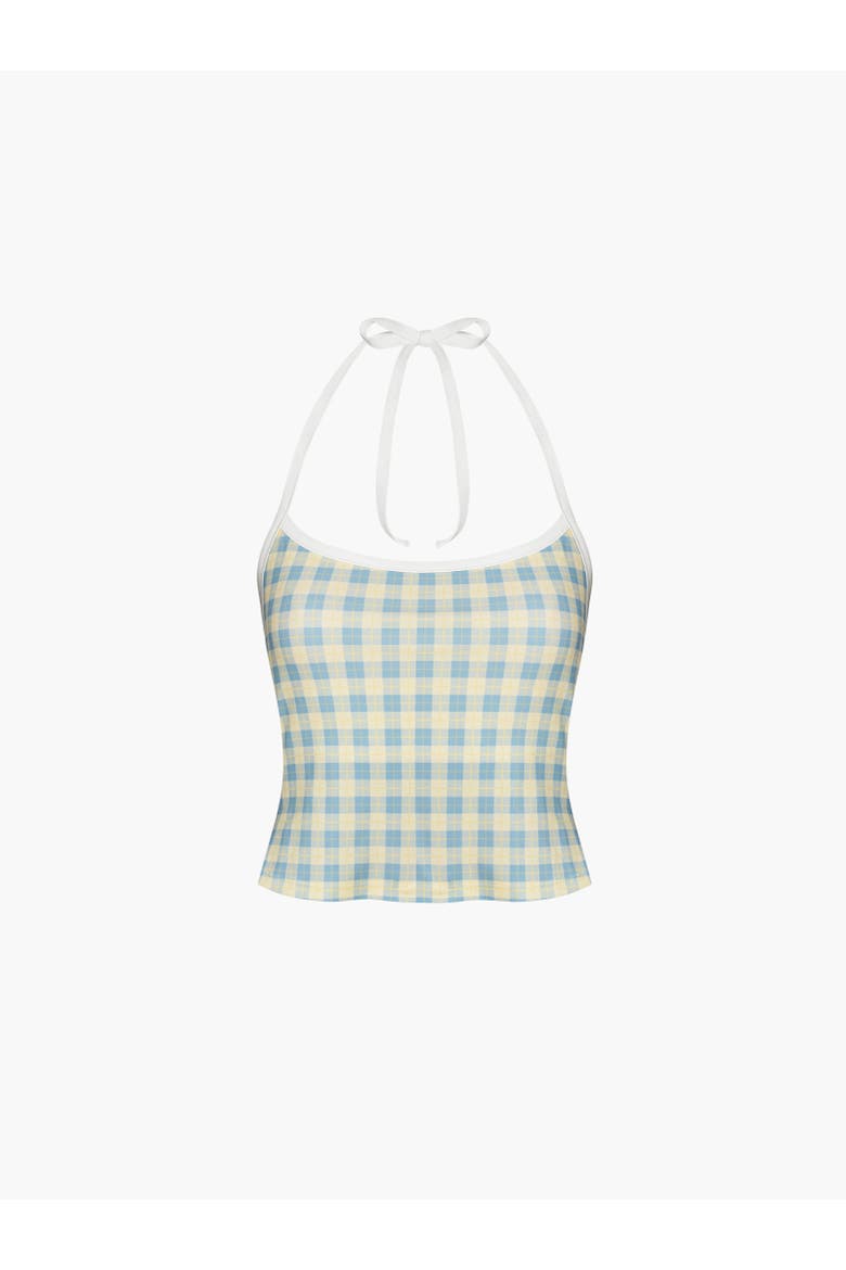 Tankini Top, Main, color, Light Blue Plaid