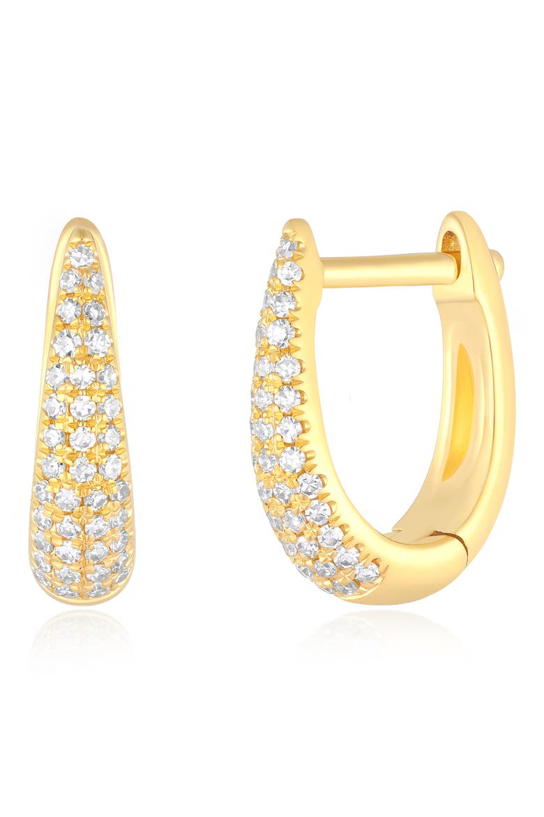 Mini Maeve Diamond Huggie Hoop Earrings, Main, color, 14K YELLOW GOLD / DIAMOND