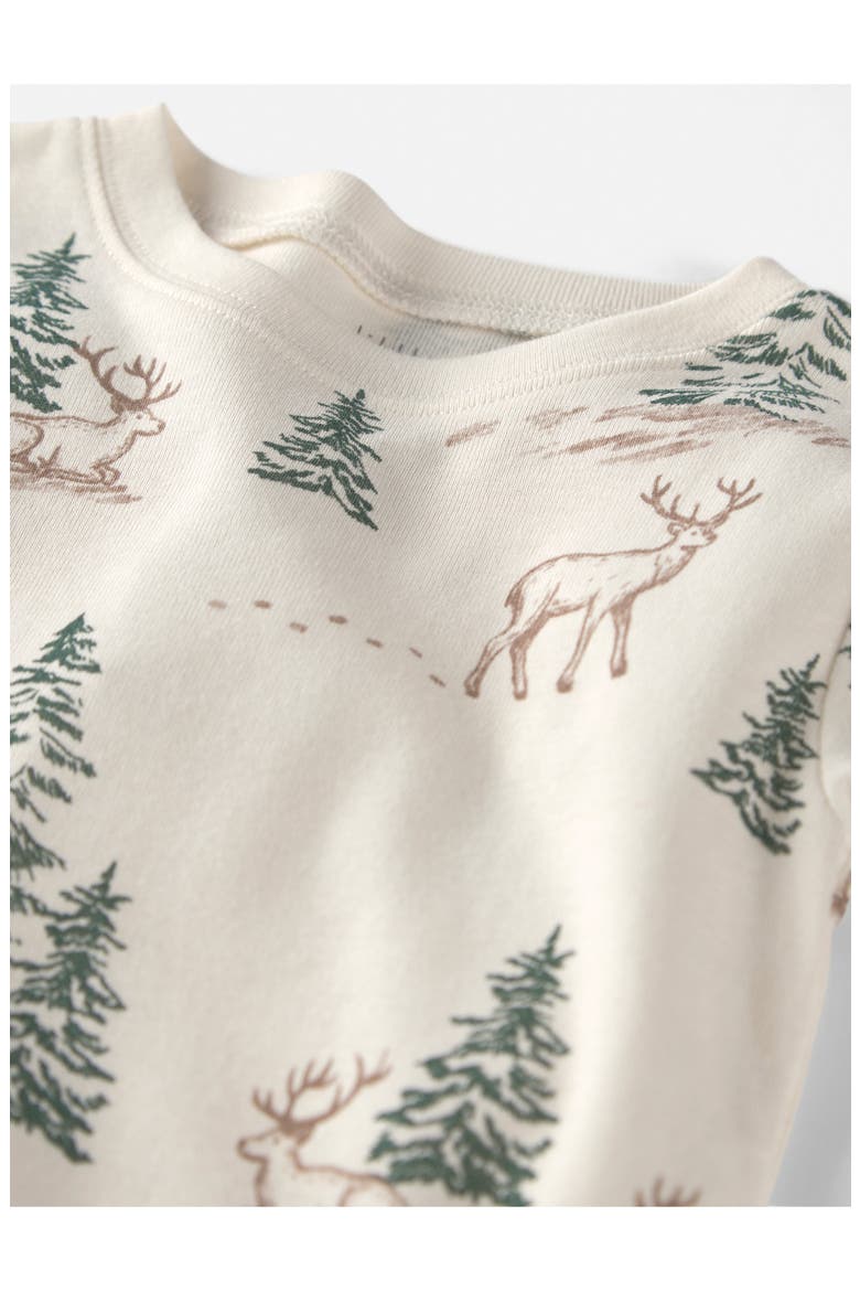 Kids' Print Fitted Organic Cotton Two-Piece Pajamas, Alternate, color, REINDEER FOREST