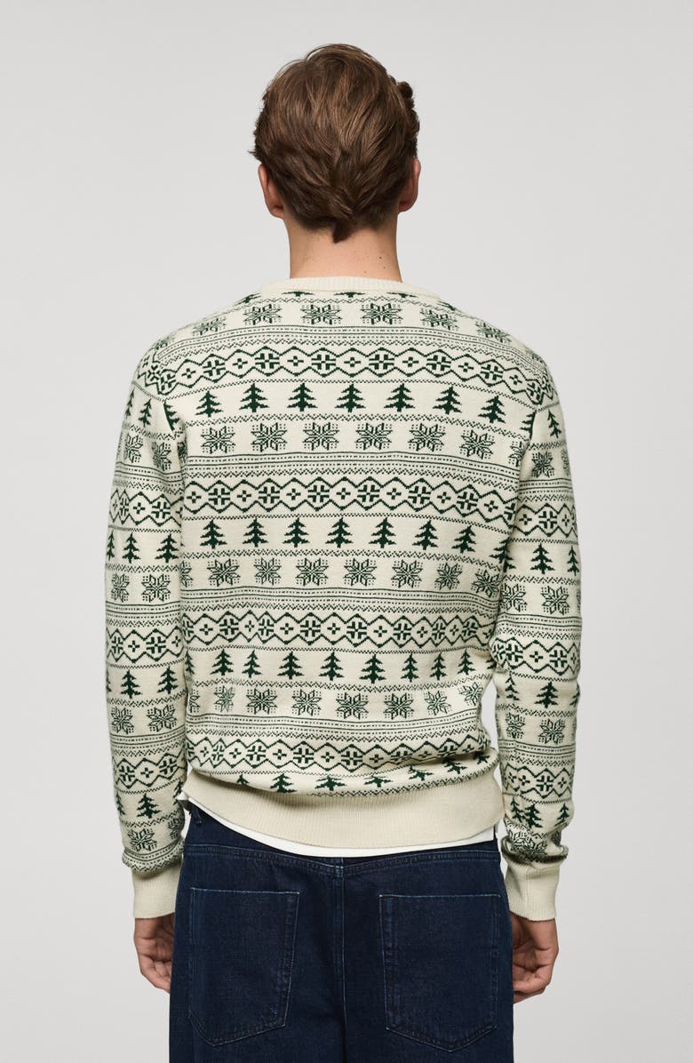 MANGO Holiday Jacquard Crewneck Sweater, Alternate, color, 