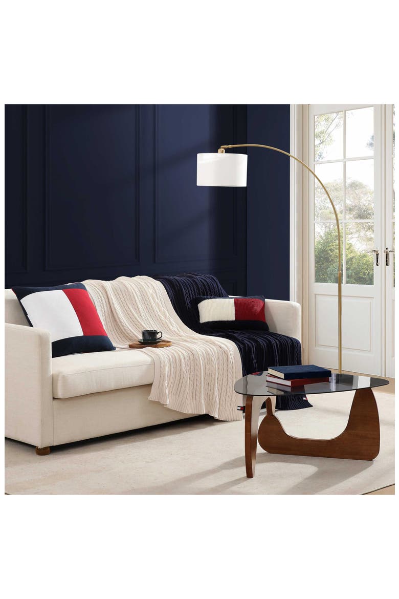 Flag Seersucker Accent Pillow, Alternate, color, NAVY