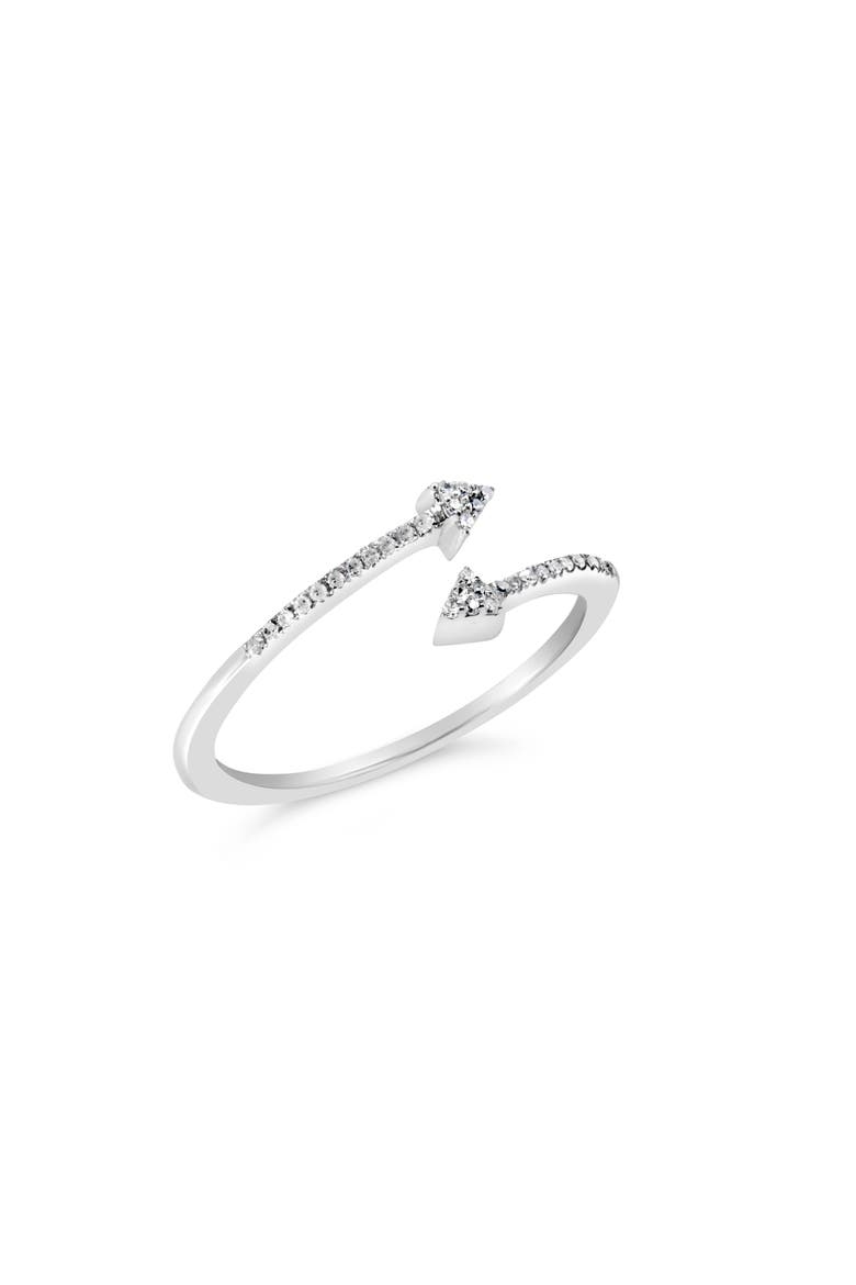 Silver 1/5 Cttw Diamond Double Arrowhead Open Ring, Alternate, color, Silver