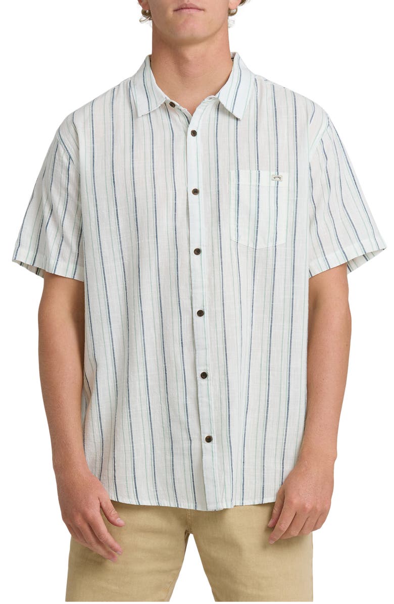Billabong All Day Stripe Short Sleeve Button-Up Shirt, Main, color,