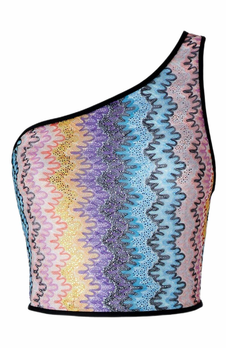 Missoni Printed Lace One-shoulder Top, Alternate, color, 