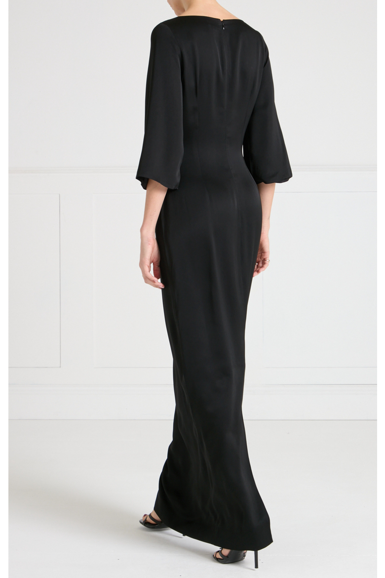 Lana Sleeved Gown, Alternate, color, Black