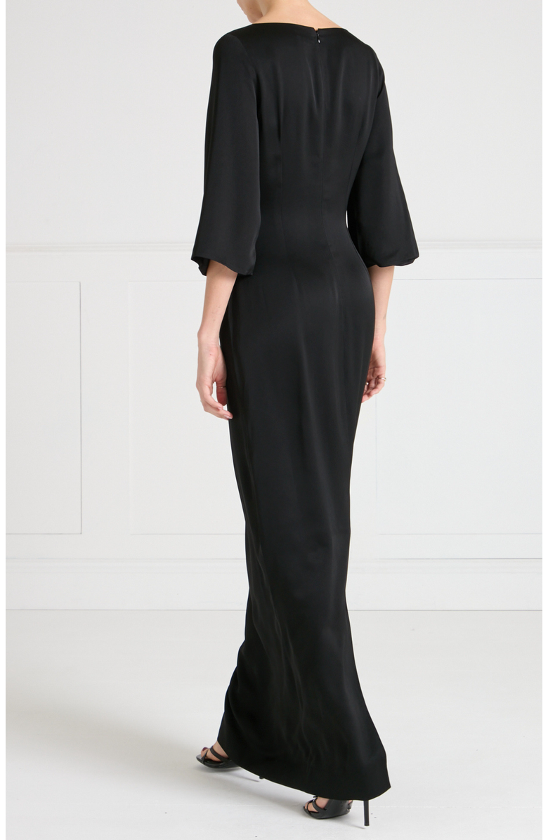 Temperley London Lana Sleeved Gown, Alternate, color, Black