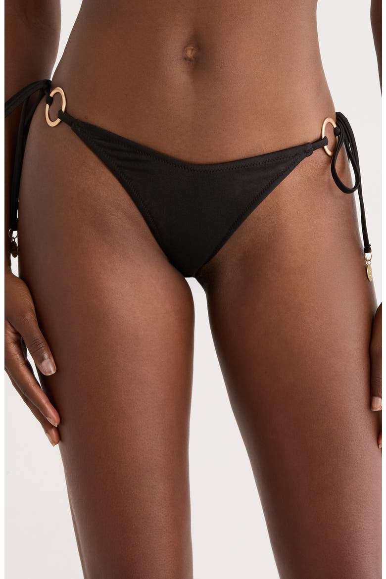 Ring Side Tie Bikini Bottoms, Main, color, TWILIGHT BLACK