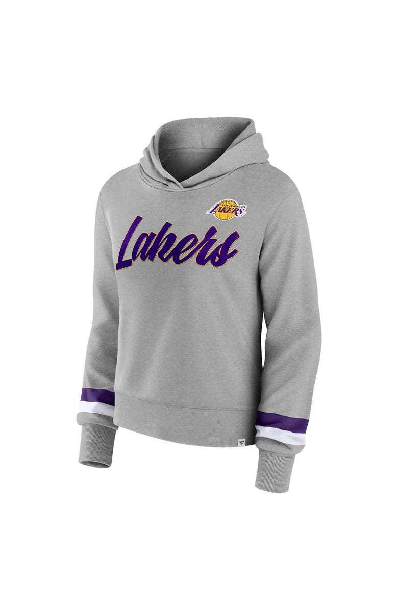 FANATICS Women's Fanatics Branded Heather Gray Los Angeles Lakers Halftime Pullover Hoodie, Alternate, color, 