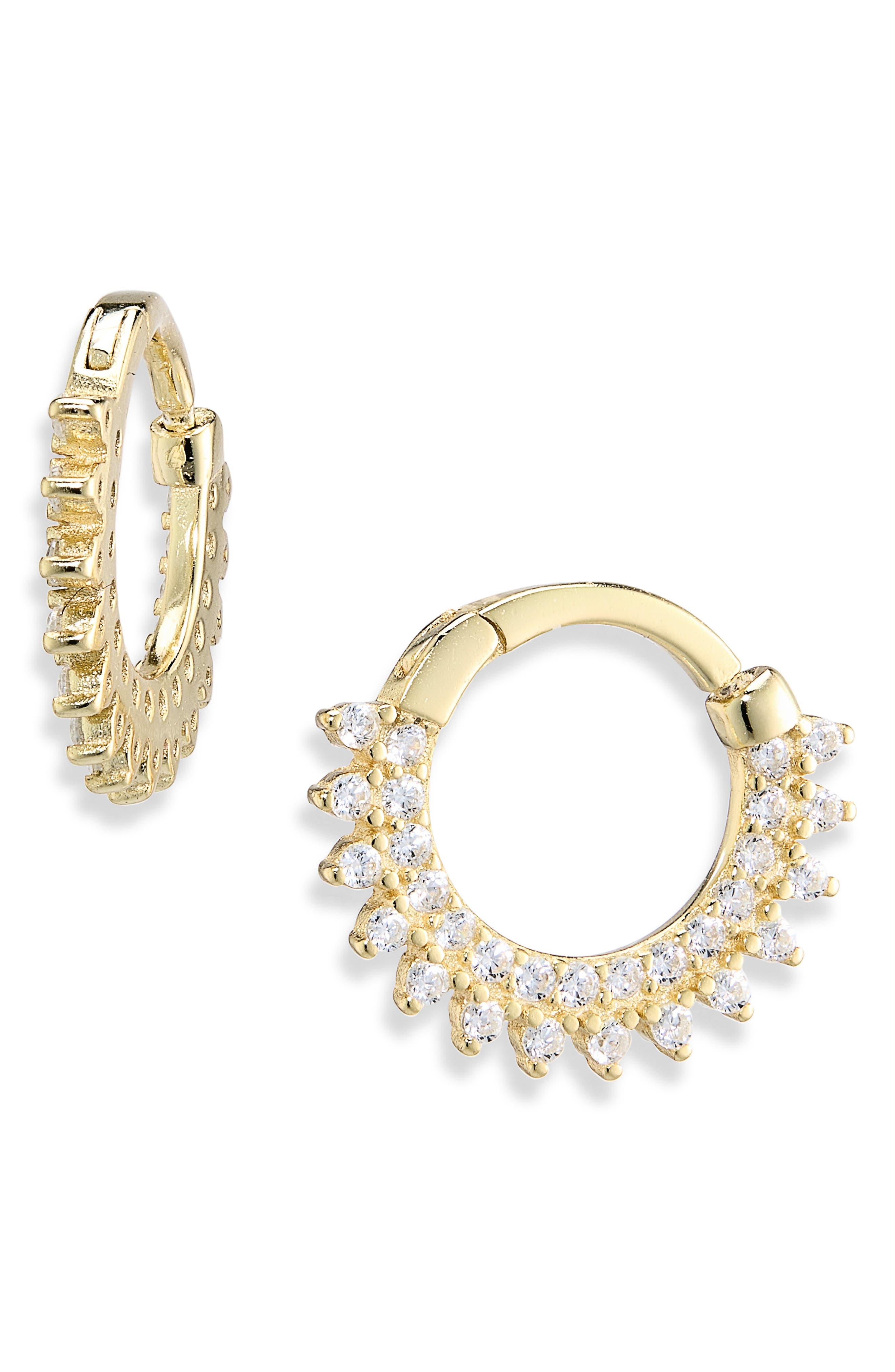 ARGENTO VIVO Cubic Zirconia Sunburst Huggie Hoop Earrings