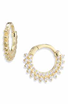 ARGENTO VIVO Cubic Zirconia Sunburst Huggie Hoop Earrings