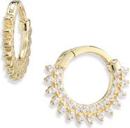 ARGENTO VIVO Cubic Zirconia Sunburst Huggie Hoop Earrings