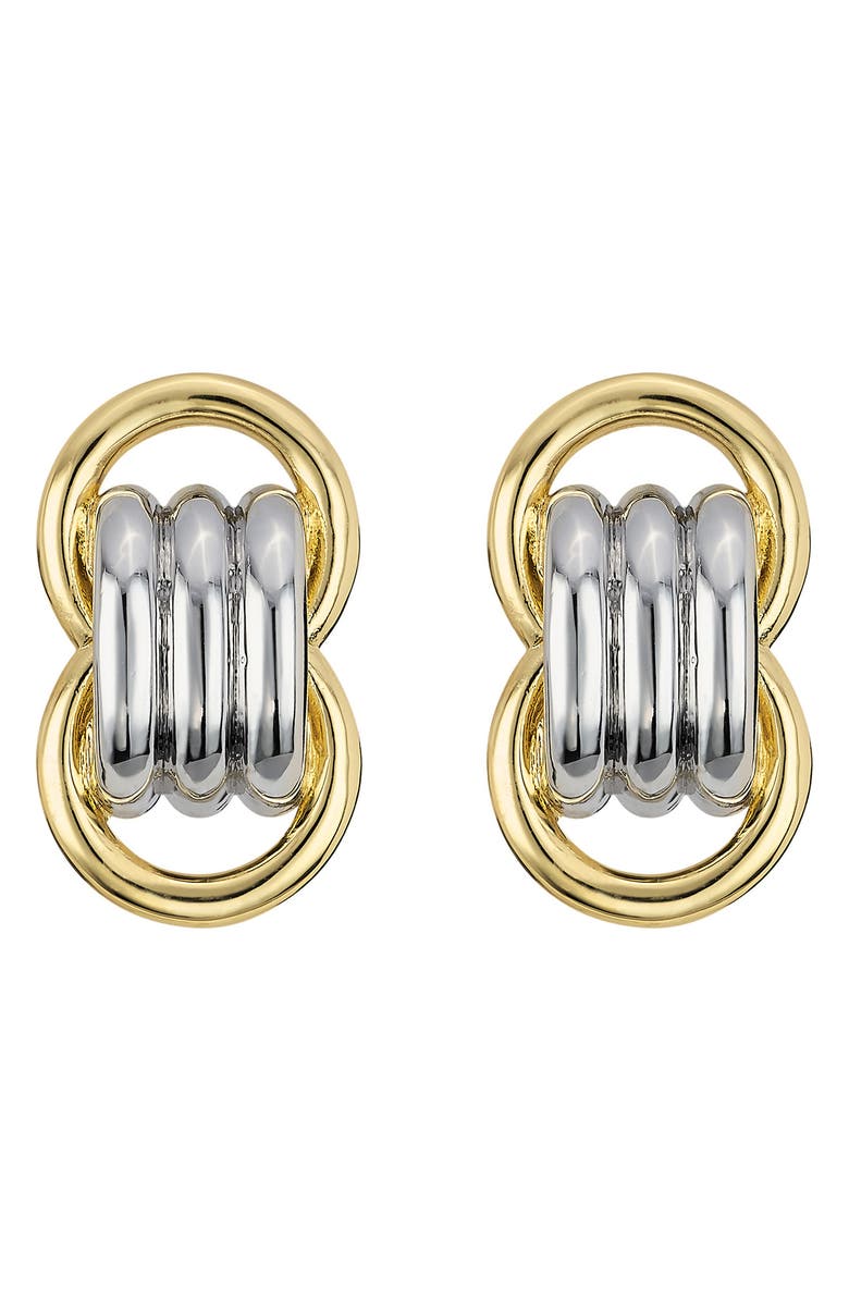 ATHRA LUXE Double Circle Drop Earrings, Main, color, Silver