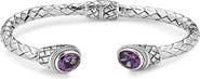 SAMUEL B. Sterling Silver Oval Stone Bangle