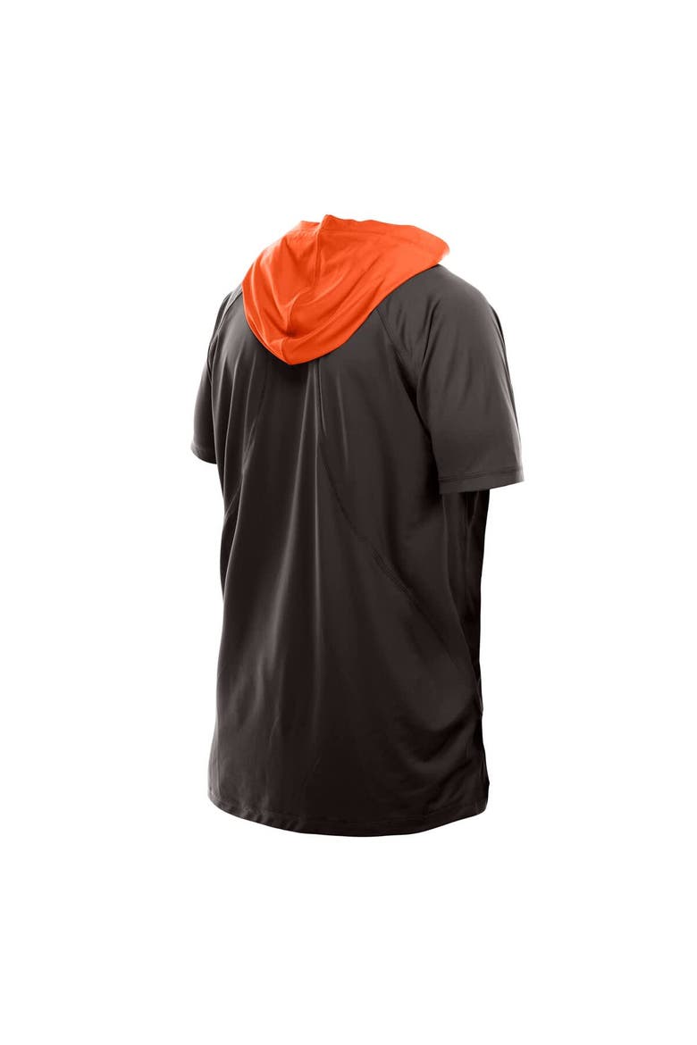 Men's New Era  Brown Cleveland Browns Combine Authentic Hooded Raglan Short-Sleeve T-Shirt, Alternate, color, Brown