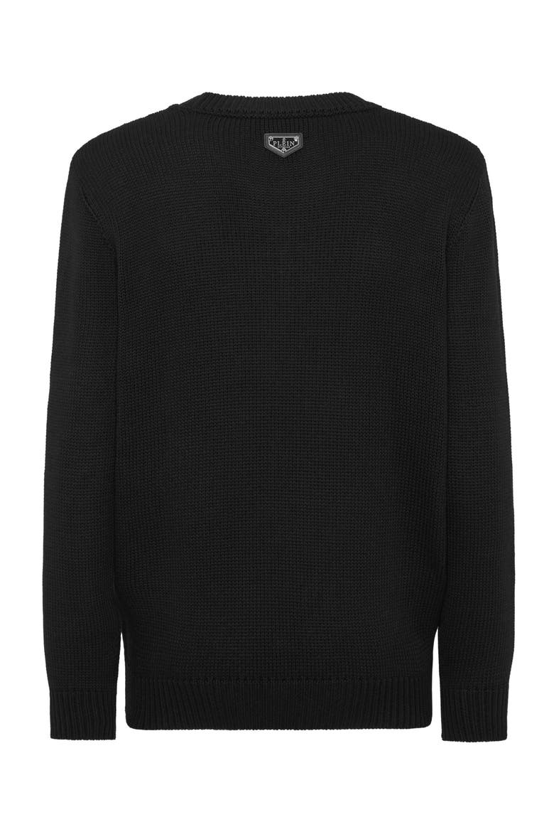 Pullover Round Neck Teddy Men, Alternate, color, black
