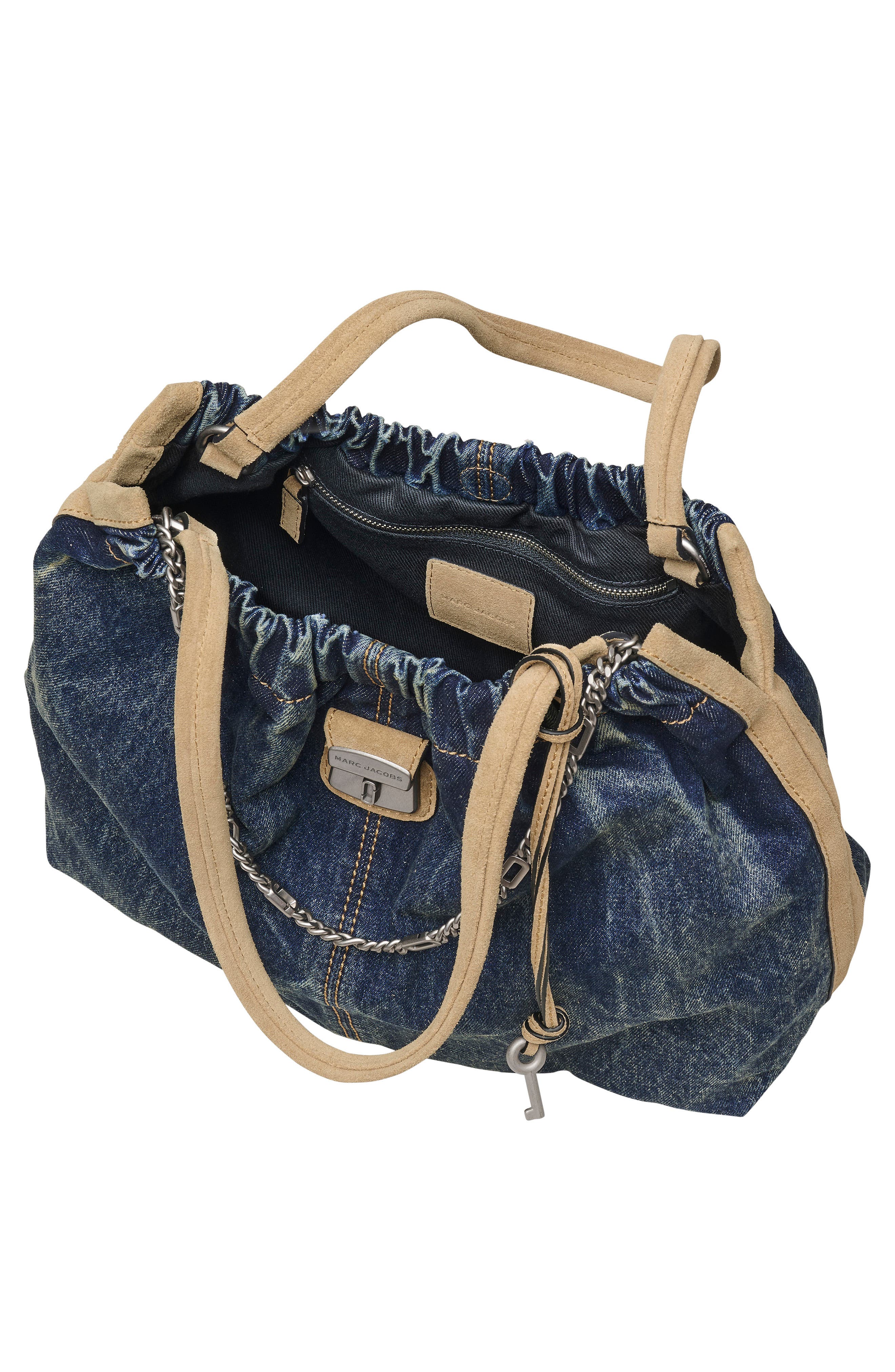 Marc Jacobs The Cristina Denim Tote, Alternate, color, Dark Wash Indigo