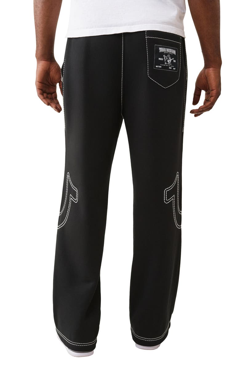 True Religion Baggy Big T Cotton Blend Sweatpants, Alternate, color, Jet Black