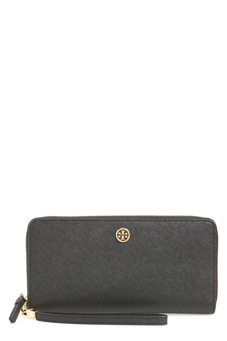 Robinson Leather Passport Continental Wallet, Main, color, BLACK