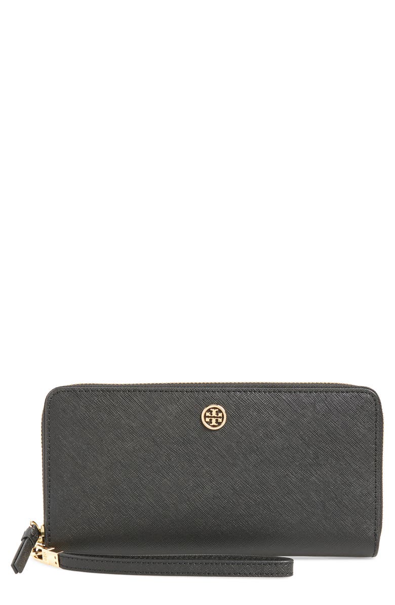 Tory Burch Robinson Leather Passport Continental Wallet, Main, color,
