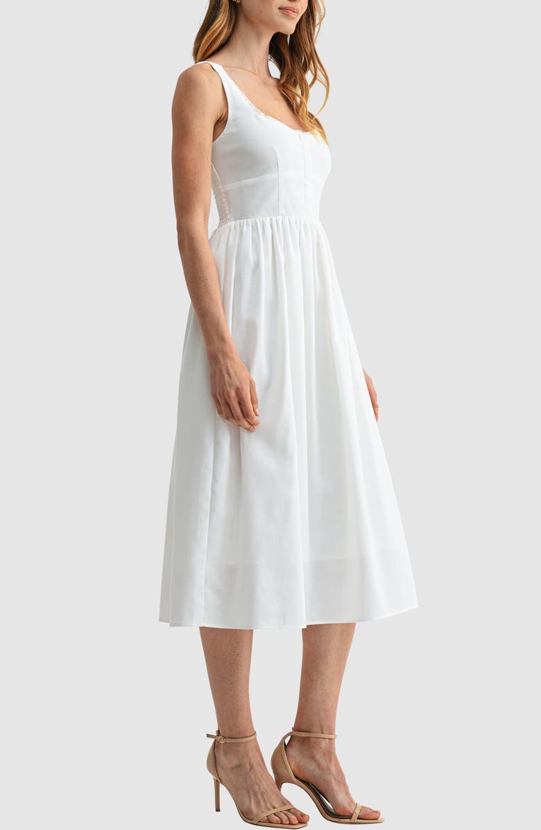 Lush Corset A-Line Midi Dress, Alternate, color, White