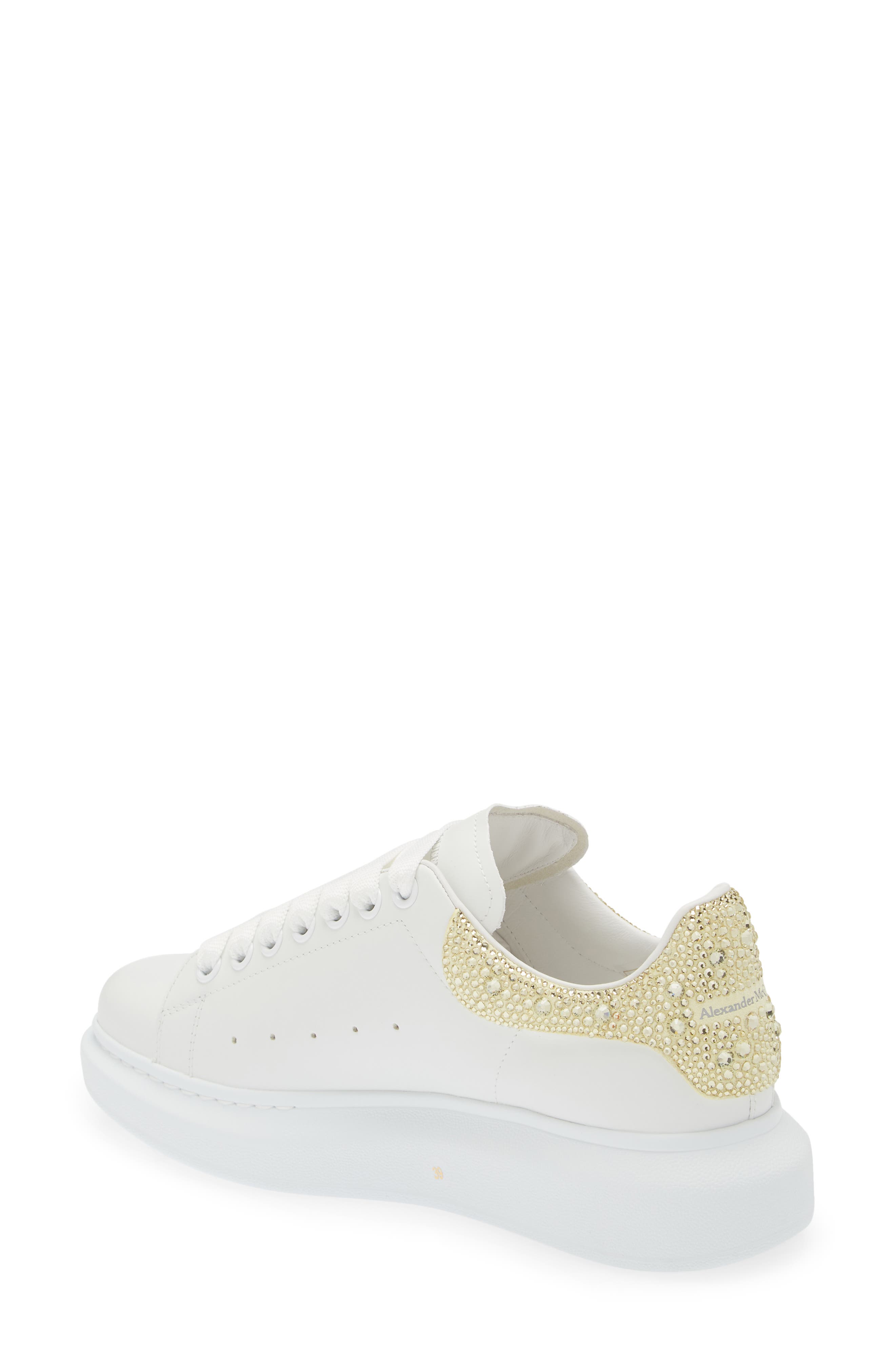 McQueen Oversized Crystal Embellished Sneaker, Alternate, color, 