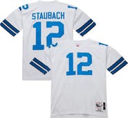 Mitchell & Ness Men's Mitchell & Ness Roger Staubach White Dallas Cowboys 1975 Authentic Throwback Retired Player Jersey