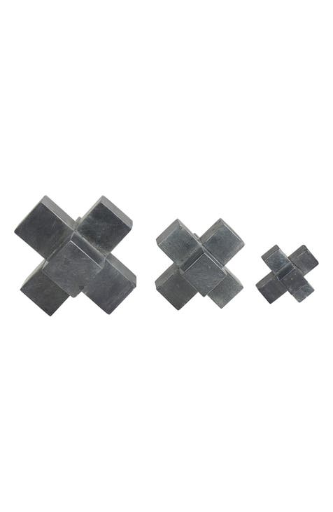 Marble 'X' Sculpture Set