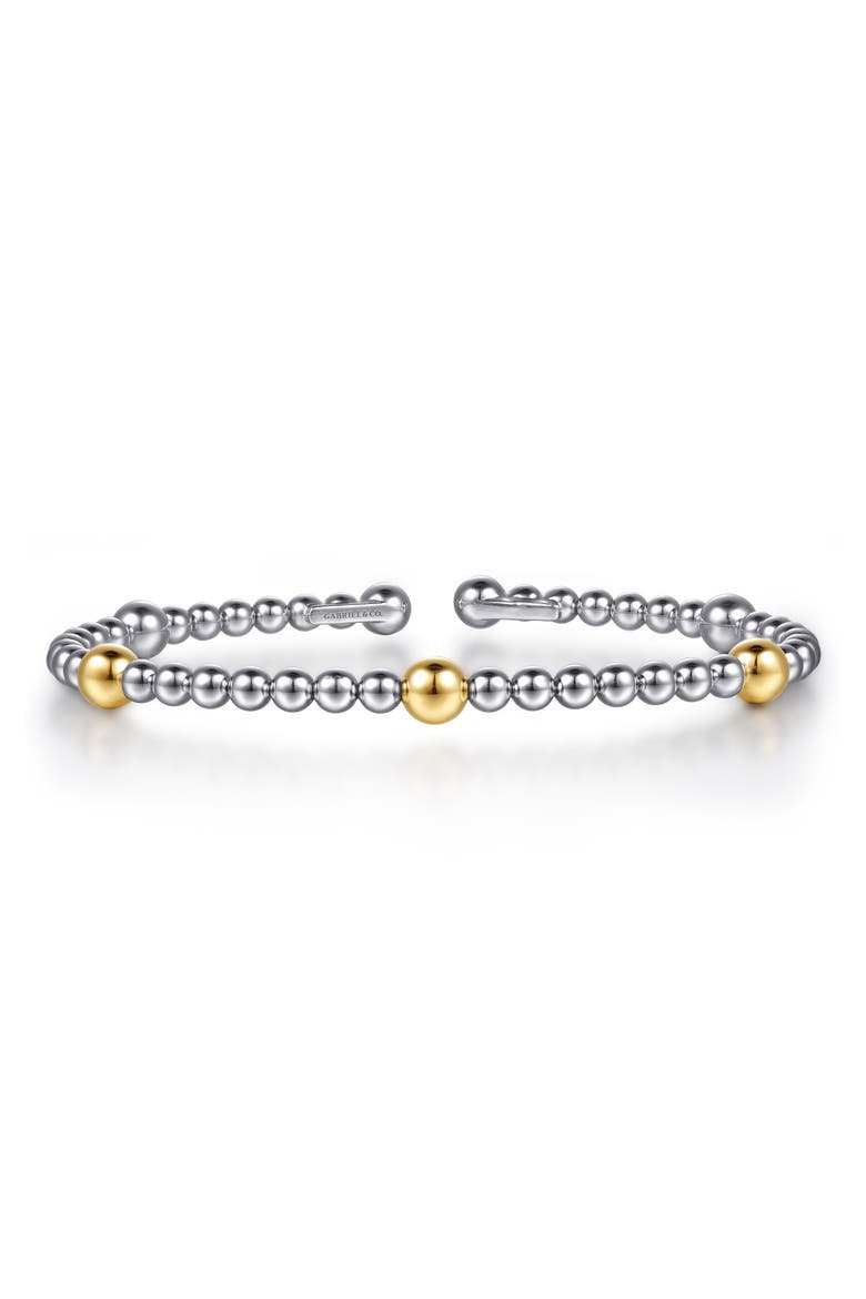 Sterling Silver & 14K Gold Split Bangle Bracelet, Main, color, SILVER/ 14K YELLOW GOLD