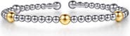 Gabriel & Co. Sterling Silver & 14K Gold Split Bangle Bracelet