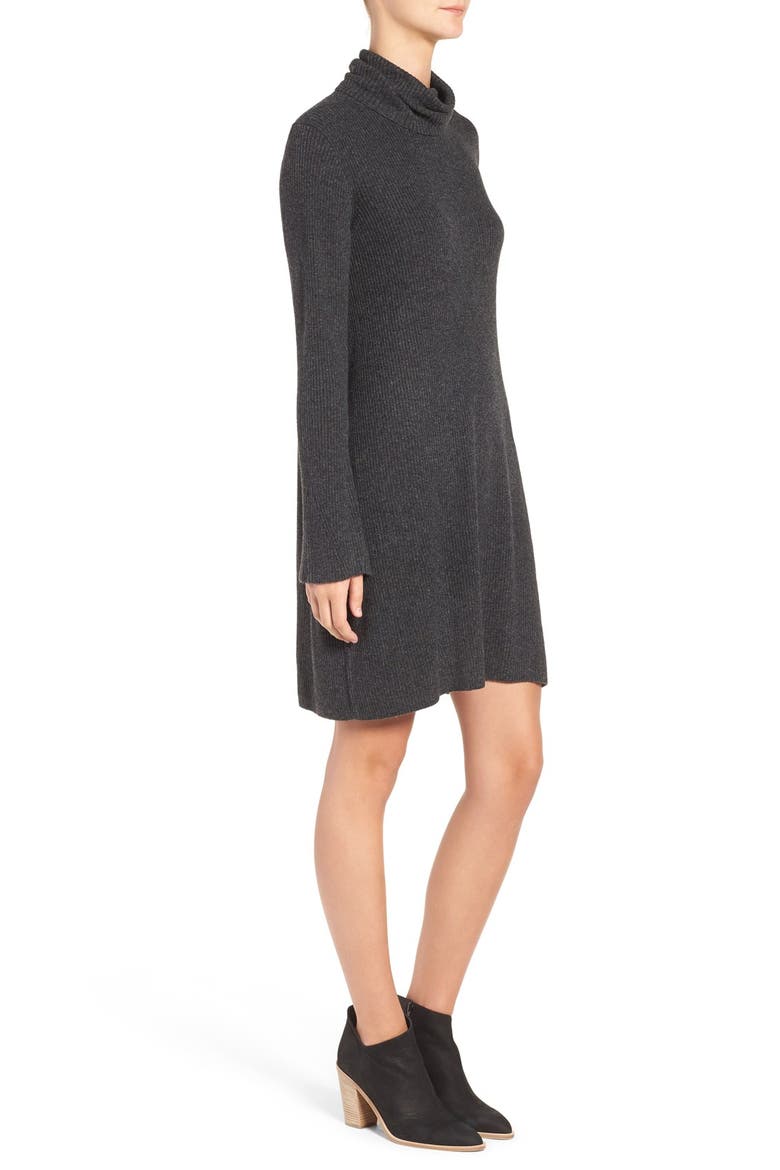 Turtleneck Sweater Dress, Alternate, color, HEATHER CARBON