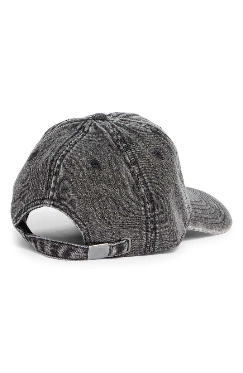Clare V. Oui Patch Denim Baseball Cap, Alternate, color, Faded Black W/ Cream Oui Patch