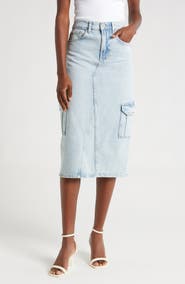 Rails Highland Cargo Denim Midi Skirt