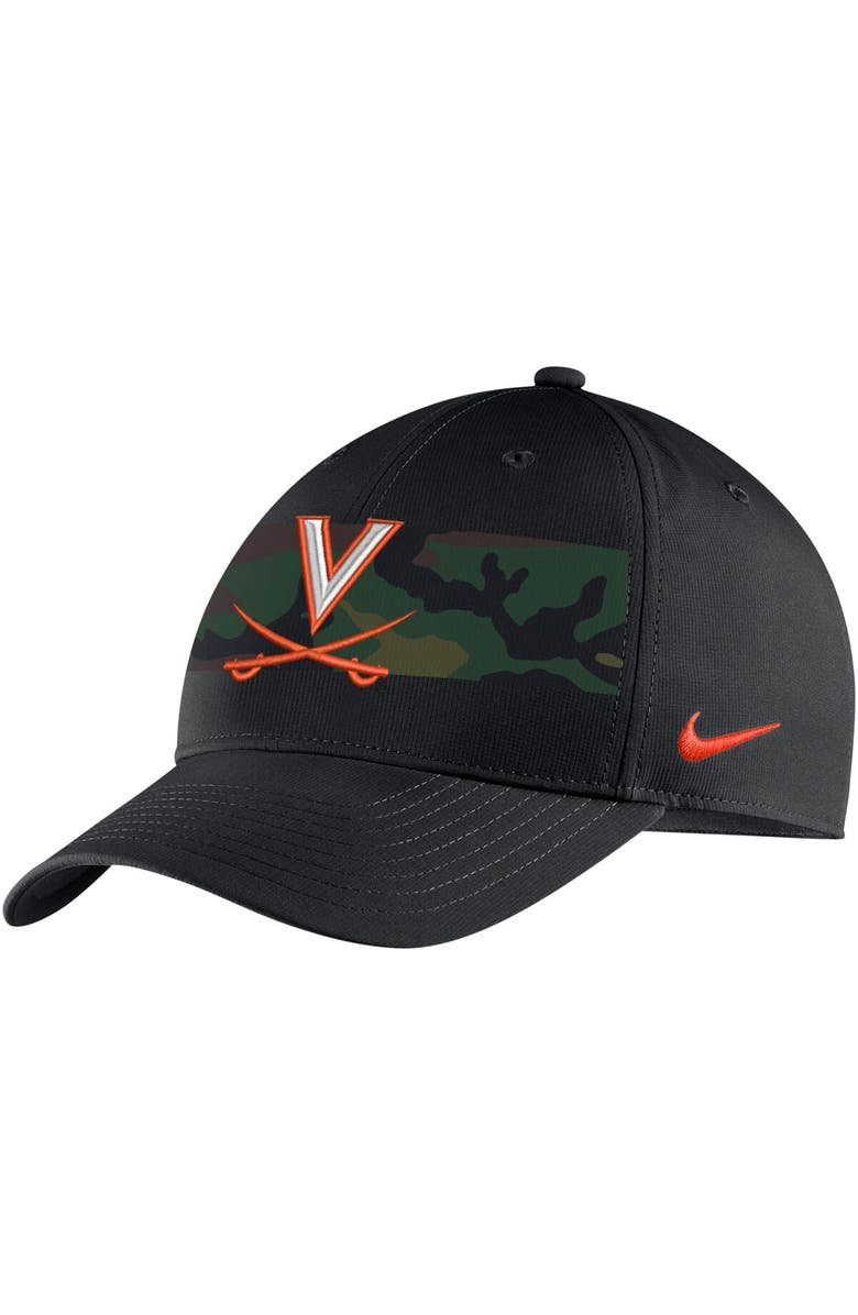 Nike Men's Nike Black Virginia Cavaliers Military Pack Camo Legacy91 Adjustable Hat, Main, color, 