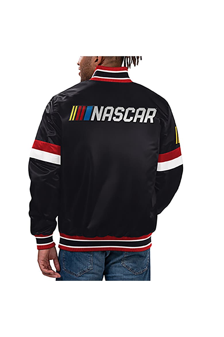 Men's Starter Black NASCAR Home Game Full-Snap Varsity Jacket, Alternate, color, Black