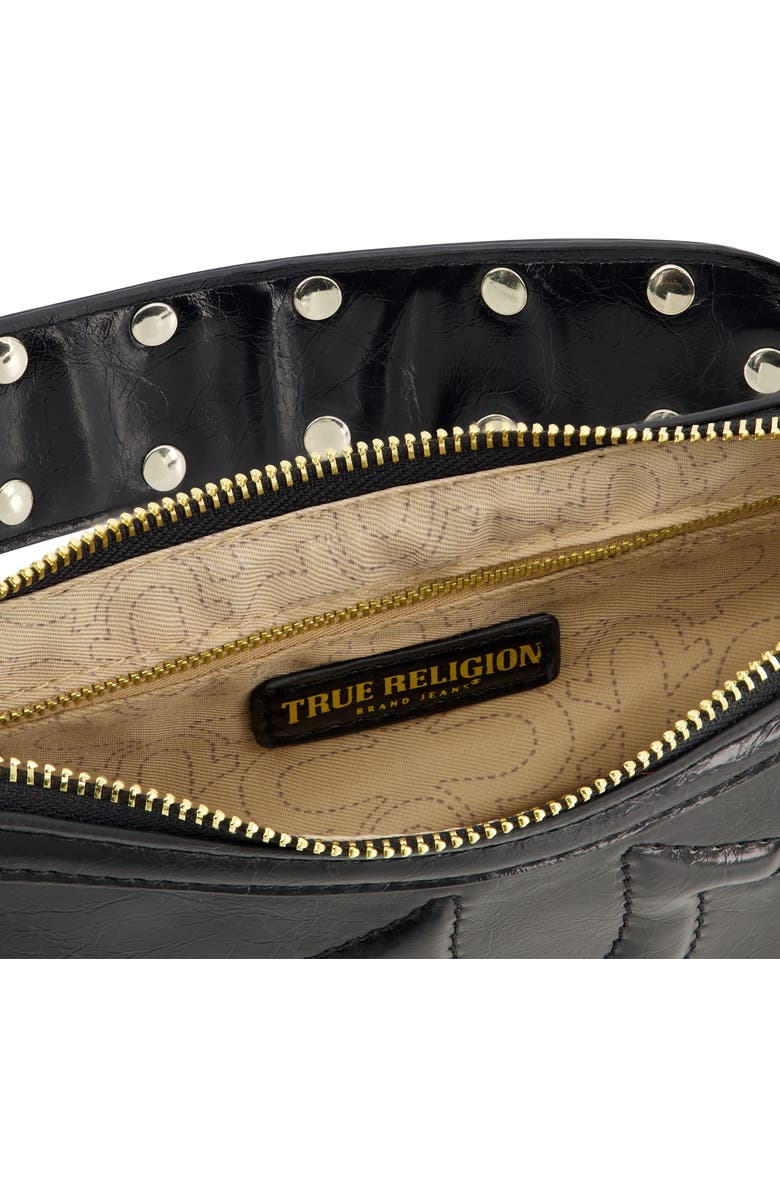 True Religion Studded Horseshoe Shoulder Bag, Alternate, color, Black