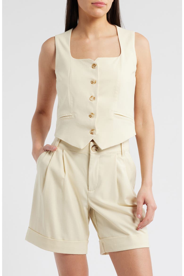 Button Front Vest, Main, color, FROSTY LEMON