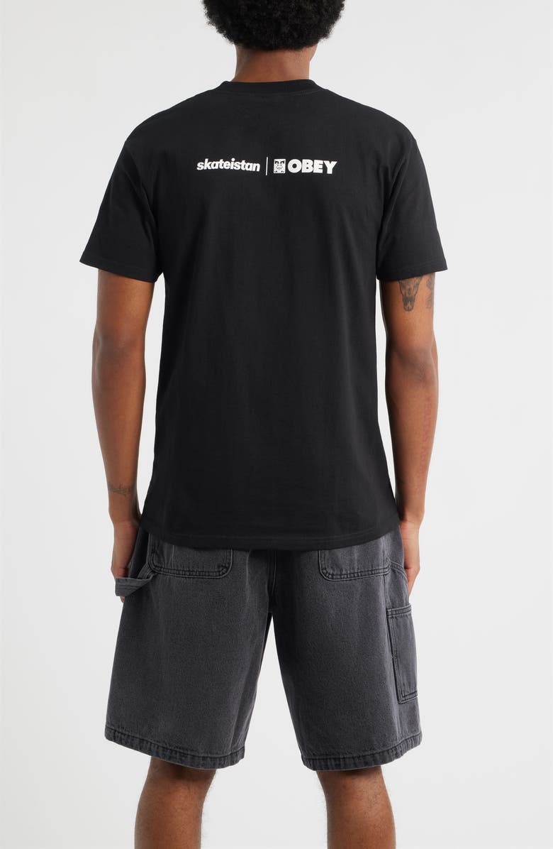 Obey Skateistan Graphic T-Shirt, Alternate, color, Black