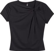 MPG Asymmetric Twist Neck Crop T-Shirt